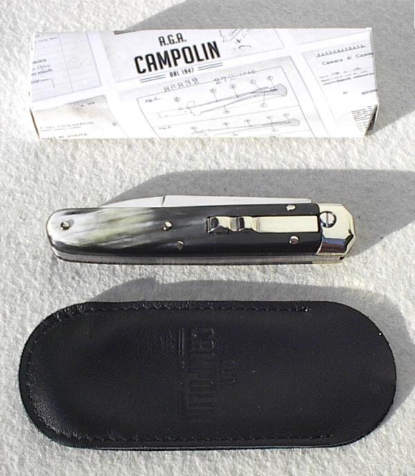 NEW 2022 AGA CAMPOLIN BARON 8" GENUINE BRAZILIAN HORN CAMPOLIN, ITALY - W/BOX & LEATHER POUCH