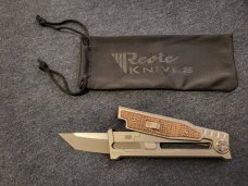 *NIB* REATE EXO-M GRAVITY OTF KNIFE w/BURLAP MICARTA TITANIUM HANDLE