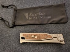 *NIB* REATE EXO-M GRAVITY OTF KNIFE w/BURLAP MICARTA TITANIUM HANDLE