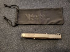 *NIB* REATE EXO-M GRAVITY OTF KNIFE w/BURLAP MICARTA TITANIUM HANDLE