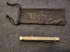 *NIB* REATE EXO-M GRAVITY OTF KNIFE w/BURLAP MICARTA TITANIUM HANDLE