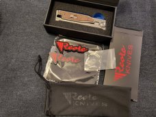 *NIB* REATE EXO-M GRAVITY OTF KNIFE w/BURLAP MICARTA TITANIUM HANDLE