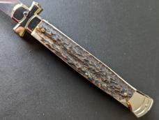 NIB 11"- 28cm Stag Horn A.G.A. Campolin Maltese lockback auto NIB 11"- 28cm Stag Horn A.G.A. Campolin Maltese lockback auto