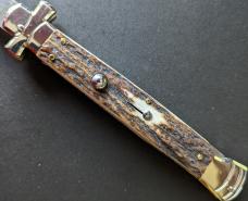 NIB 11"- 28cm Stag Horn A.G.A. Campolin Maltese lockback auto NIB 11"- 28cm Stag Horn A.G.A. Campolin Maltese lockback auto