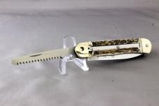 HUBERTUS Automatic with Spear Blade & Saw Blade, Stag Handles, Mint Knife, Never Used, Free Shipping HUBERTUS Automatic with Spear Blade & Saw Blade, Stag Handles, Mint Knife, Never Used, Free Shipping