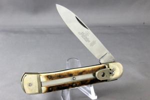HUBERTUS Automatic with Spear Blade, Stag Handles, Mint Knife, Never Carried or Used, Free Shipping