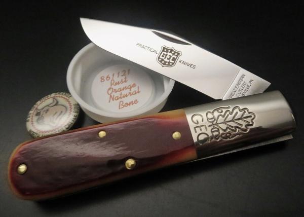 Great Eastern Cutlery #86 2-Acorn Barlow Rust Orange Natural Bone GEC 861121