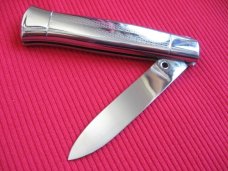Vintage Italian All Metal Button Open/Close STILETTO Knife - Mint !
