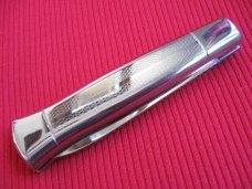 Vintage Italian All Metal Button Open/Close STILETTO Knife - Mint !