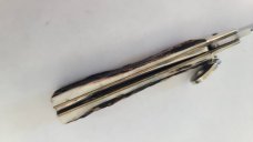 VINTAGE THE GUARDIAN HUBERTUS SOLINGEN ROSTFREI GERMAN AUTO KNIFE 3.75" HANDLE 2.75" BLADE TOTAL 6.5 VINTAGE THE GUARDIAN HUBERTUS SOLINGEN ROSTFREI GERMAN AUTO KNIFE 3.75" HANDLE 2.75" BLADE TOTAL 6.5