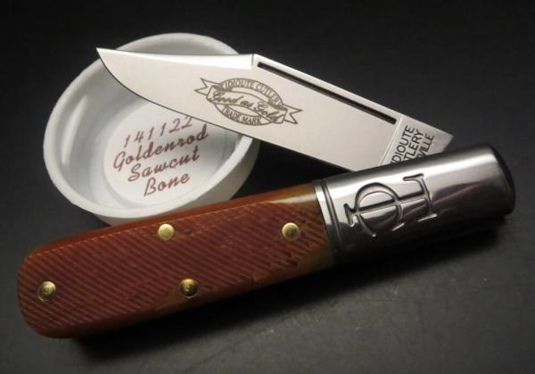 Great Eastern Cutlery #14 TC Barlow Goldenrod Sawcut Bone Clip Point GEC 141122 Great Eastern Cutlery #14 TC Barlow Goldenrod Sawcut Bone Clip Point GEC 141122