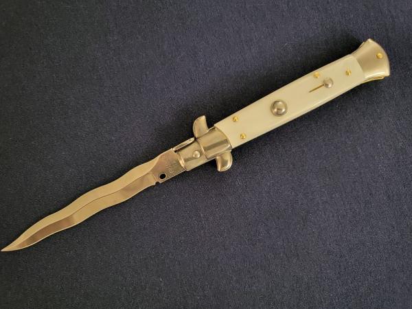 *NOS* Frank Beltrame ITALIAN 9" WHITE PEARLEX Stiletto w/KRISS Blade *NOS* Frank Beltrame ITALIAN 9" WHITE PEARLEX Stiletto w/KRISS Blade