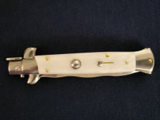 *NOS* Frank Beltrame ITALIAN 9" WHITE PEARLEX Stiletto w/KRISS Blade *NOS* Frank Beltrame ITALIAN 9" WHITE PEARLEX Stiletto w/KRISS Blade