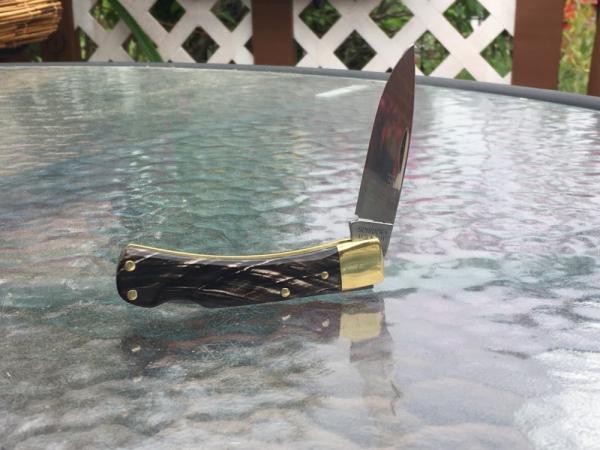 Schrade Old Timer 5OT Bruin with Streaked Buffalo Horn Handles