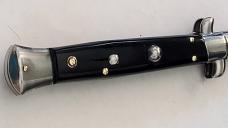 VINTAGE ITALIAN STILETTO SWITCHBLADE/ 4.75" ACRYLIC HANDLE/ SWING GUARD RELEASE AUTO KNIFEBLADE