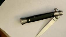 VINTAGE ITALIAN STILETTO SWITCHBLADE/ 4.75" ACRYLIC HANDLE/ SWING GUARD RELEASE AUTO KNIFEBLADE
