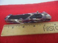 JAGUAR CAMO BUTTON LOCK CAMPING OR DAILY CARRY KNIFE NEVER USED TANTO BLADE 