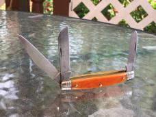 Schrade Old Timer 34OT Middleman Jack with Smooth Amber Colored Bone Handles