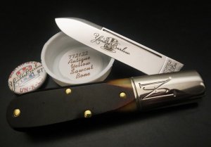 Great Eastern Cutlery Northfield UN-X-LD #77 Yankee Barlow Antique Yellow Sawcut Bone GEC 772122
