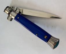 VINTAGE MILANO SWITCHBLADE STILETTO 5" ACRYLIC HANDLE 3.75" SWING GUARD RELEASE BLADE AUTO KNIFE