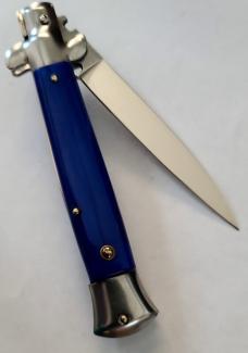 VINTAGE MILANO SWITCHBLADE STILETTO 5" ACRYLIC HANDLE 3.75" SWING GUARD RELEASE BLADE AUTO KNIFE
