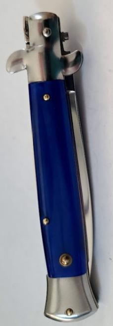 VINTAGE MILANO SWITCHBLADE STILETTO 5" ACRYLIC HANDLE 3.75" SWING GUARD RELEASE BLADE AUTO KNIFE