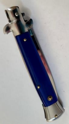VINTAGE MILANO SWITCHBLADE STILETTO 5" ACRYLIC HANDLE 3.75" SWING GUARD RELEASE BLADE AUTO KNIFE