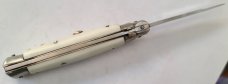 VINTAGE STILETTO 4" SMOOTH BONE HANDLE 3'' BLADE LOCKBACK RELEASE  AUTO KNIFE 