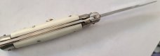 VINTAGE STILETTO 4" SMOOTH BONE HANDLE 3'' BLADE LOCKBACK RELEASE  AUTO KNIFE 