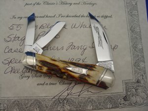 5355 Case XX Classic Stag Handle Knife a very Rare Prototype With Cheetah Etch          lection's 