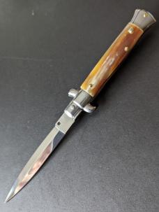 FRANK BELTRAME 23CM 9" DAGGER AUTO IN BRAZILIAN HONEY HORN...NEW FRANK BELTRAME 23CM 9" DAGGER AUTO IN BRAZILIAN HONEY HORN...NEW