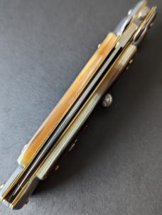 FRANK BELTRAME 23CM 9" DAGGER AUTO IN BRAZILIAN HONEY HORN...NEW FRANK BELTRAME 23CM 9" DAGGER AUTO IN BRAZILIAN HONEY HORN...NEW