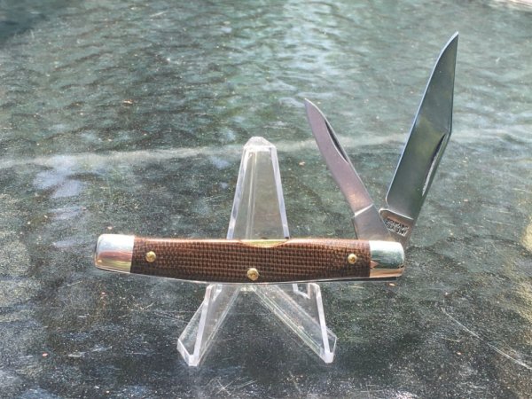 Schrade Old Timer 33OT Middleman Jack with O.D. Green Canvas Micarta Handles