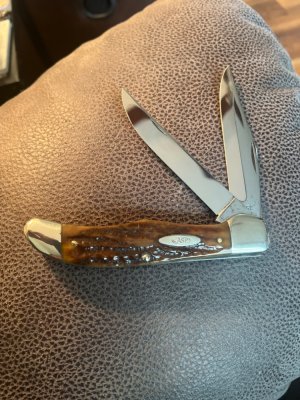 1940/64 CASE XX 6265SAB Second Cut Green Bone Handle Folding Hunter Very Rare With Two Blades