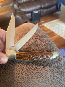 1940/64 CASE XX 6265SAB Second Cut Green Bone Handle Folding Hunter Very Rare With Two Blades