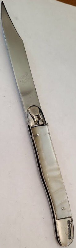 VINTAGE GARRIDO TOLEDO 4.75" ACRYLIC HANDLE 4" LOCK & RELEASE 8.5" OPEN AUTO KNIFE SWITCHBLADE