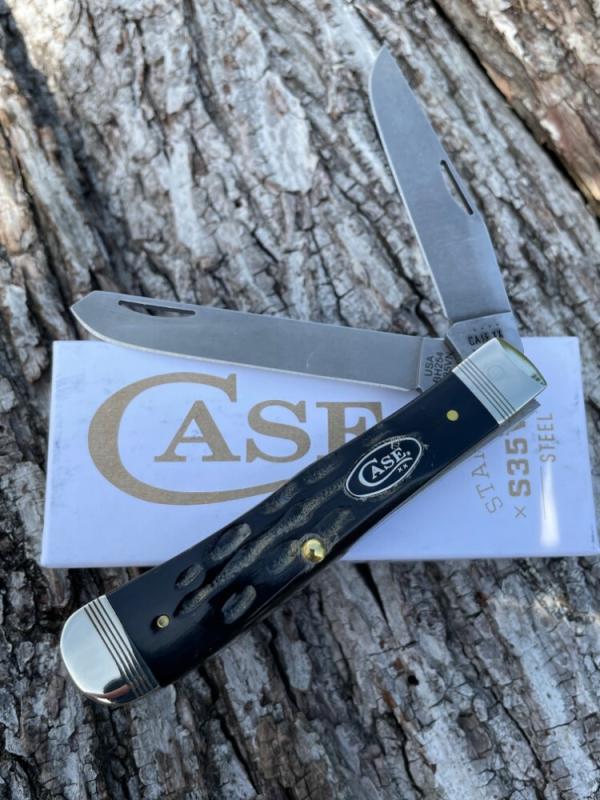 CASE XX ** 2023 JIGGED S35VN STEEL BUFFALO HORN TRAPPER