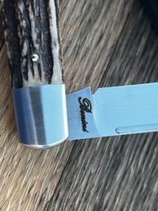 BENINI - FACAS CUSTOM CPM 154 BLADE STEEL STAG HANDLE SLIPJOINT FOLDER **VERY NICE BUILD**