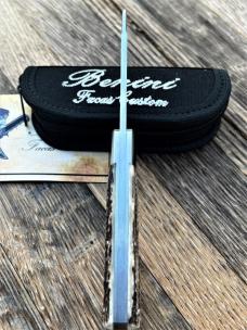 BENINI - FACAS CUSTOM CPM 154 BLADE STEEL STAG HANDLE SLIPJOINT FOLDER **VERY NICE BUILD**