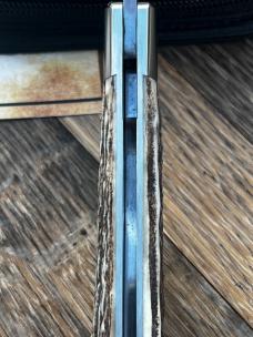 BENINI - FACAS CUSTOM CPM 154 BLADE STEEL STAG HANDLE SLIPJOINT FOLDER **VERY NICE BUILD**