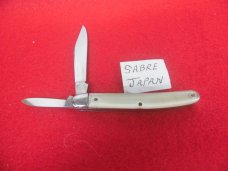 2-3/4" SABRE JACK KNIFE JAPAN UNUSED PEARL STYLE SCALES 2-3/4" SABRE JACK KNIFE JAPAN UNUSED PEARL STYLE SCALES
