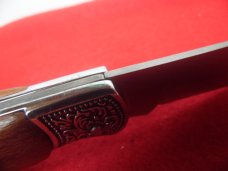 4-1/2" SS BLADE ZACHARY CROCKETT LOCKBACK UNUSED WITH FANCY BOLSTERS AND HARD WOOD HANDLES