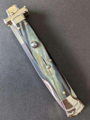  NIB 11"- 28 cm A.G.A. Campolin Maltese lockback auto, a super beautiful quality stiletto