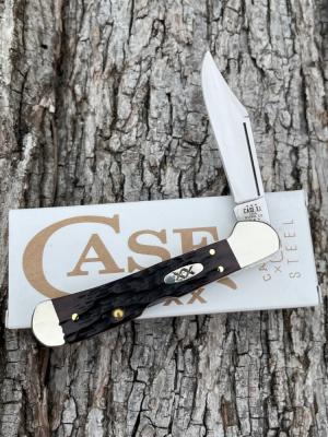 CASE XX ** 2023 MAHOGANY PEACH SEED JIG BONE CARBON STEEL MINI COPPERLOCK