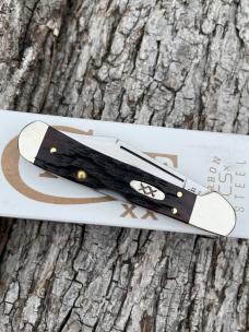 CASE XX ** 2023 MAHOGANY PEACH SEED JIG BONE CARBON STEEL MINI COPPERLOCK