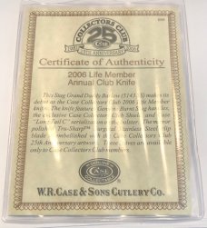 2006 Case Grand daddy Burnt Stag Barlow with COA