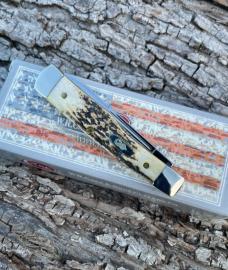 CASE XX ** SFO 2006 RED SCROLLED STAG SMALL GUNSTOCK CASE XX ** SFO 2006 RED SCROLLED STAG SMALL GUNSTOCK