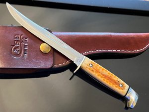 Vintage Rare CASE XX USA Transition Red 2nd Cut Stag 516-5”Fixed Blade Blood Groove Knife\Sheath EXC