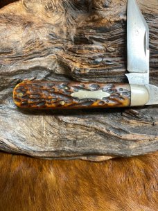 Cattaraugus Cutlery Co., Little Valley NY., 21349 Swell End Jack, Wormgroove Bone, 3 3/4" Cattaraugus Cutlery Co., Little Valley NY., 21349 Swell End Jack, Wormgroove Bone, 3 3/4"