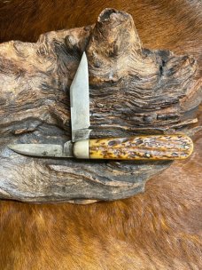 Cattaraugus Cutlery Co., Little Valley NY., 21349 Swell End Jack, Wormgroove Bone, 3 3/4" Cattaraugus Cutlery Co., Little Valley NY., 21349 Swell End Jack, Wormgroove Bone, 3 3/4"